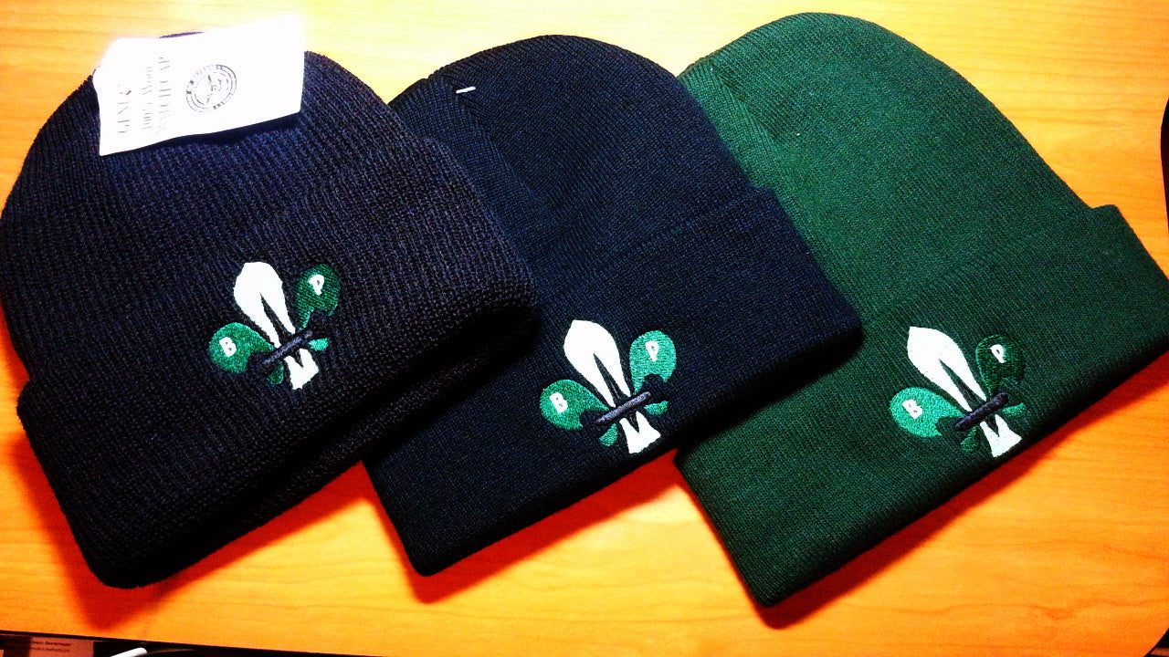 Knit Watch Cap w/ Logo - (dark green)