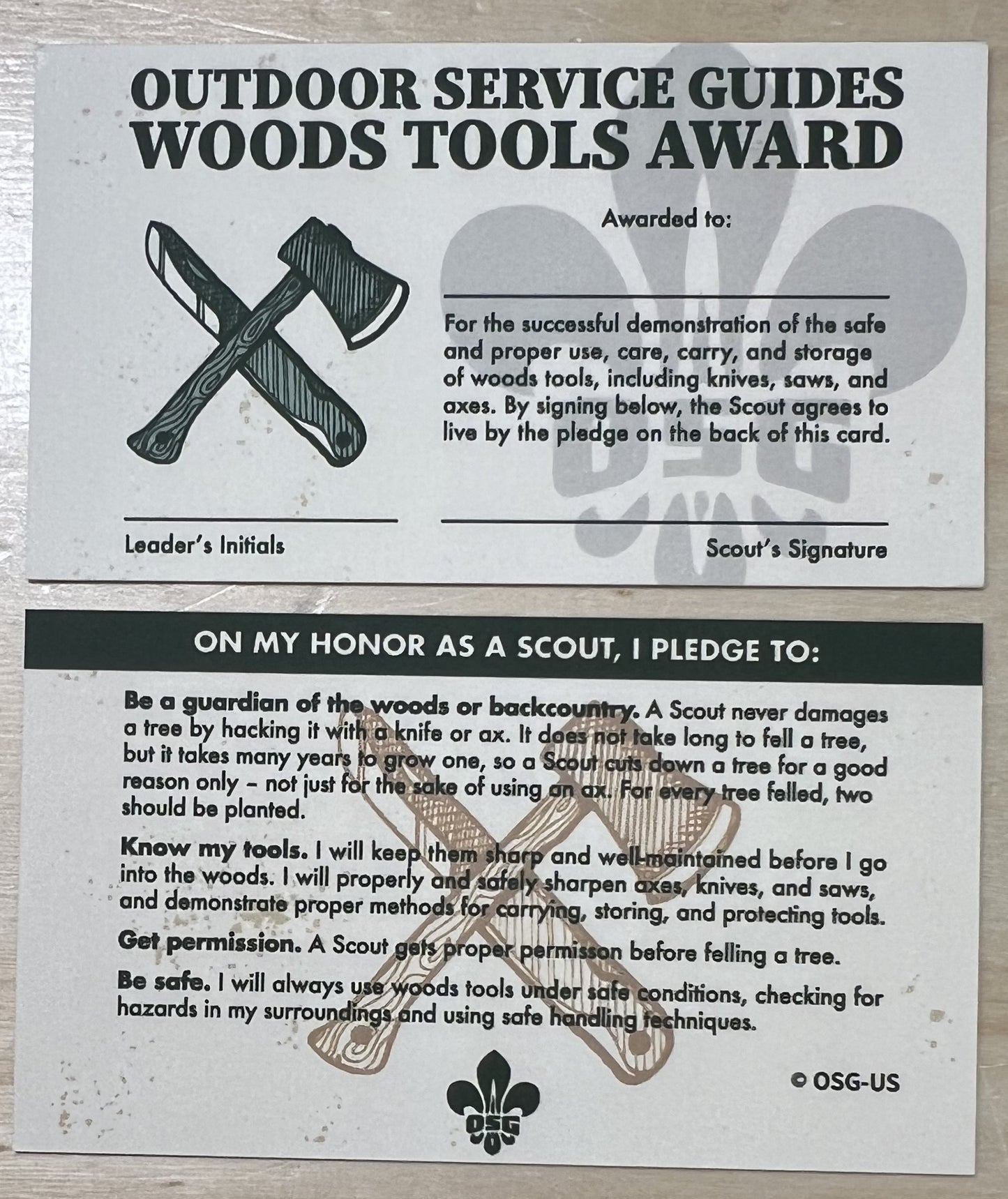 OSG Pathfinder Woods Tools Award